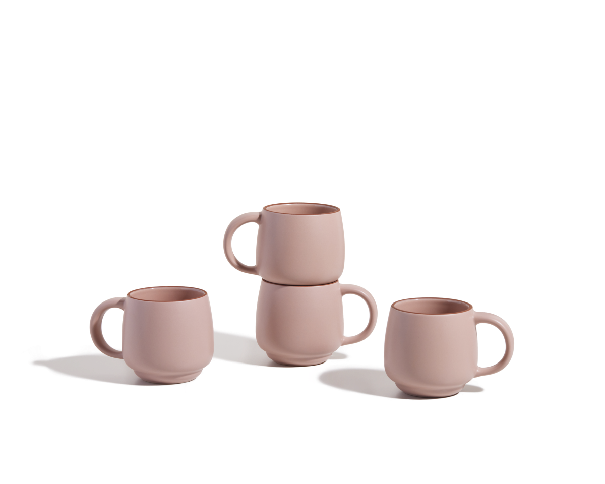 Lot de 2 mugs empilables en céramique grès