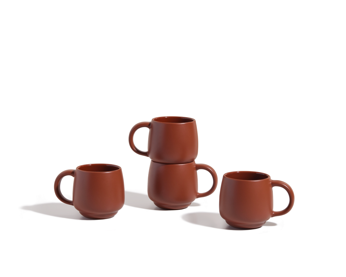 Lot de 2 mugs empilables en céramique grès