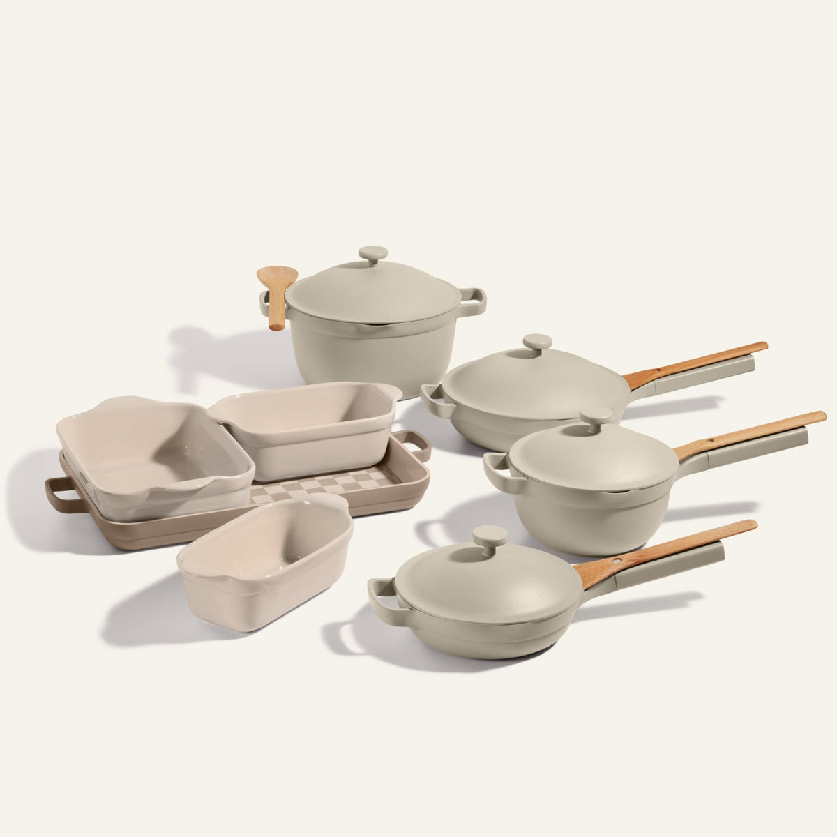 Batterie de cuisine et de cuisson antiadhésive en céramique de 18 pièces