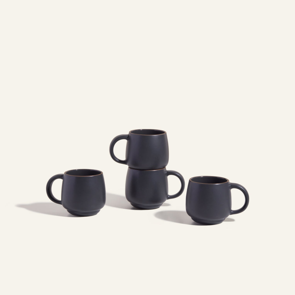 Lot de 2 mugs empilables en céramique grès