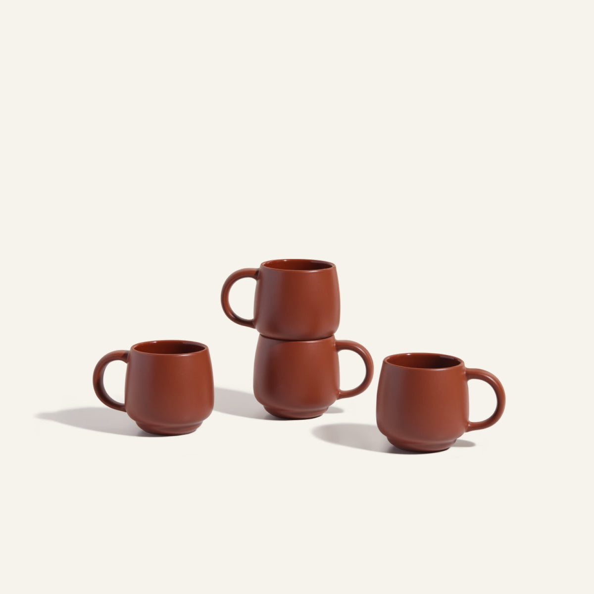 Lot de 2 mugs empilables en céramique grès