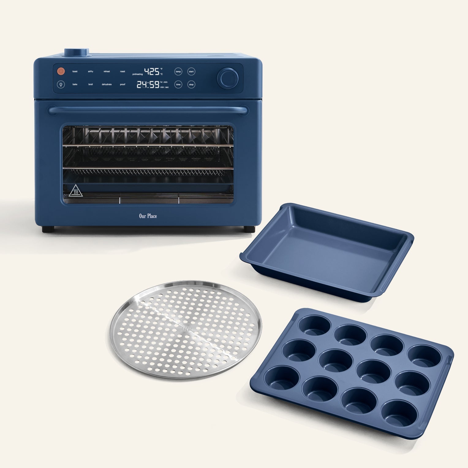 Friteuse à air numérique 8-en-1 et four grille-pain + ensemble d'accessoires de chef