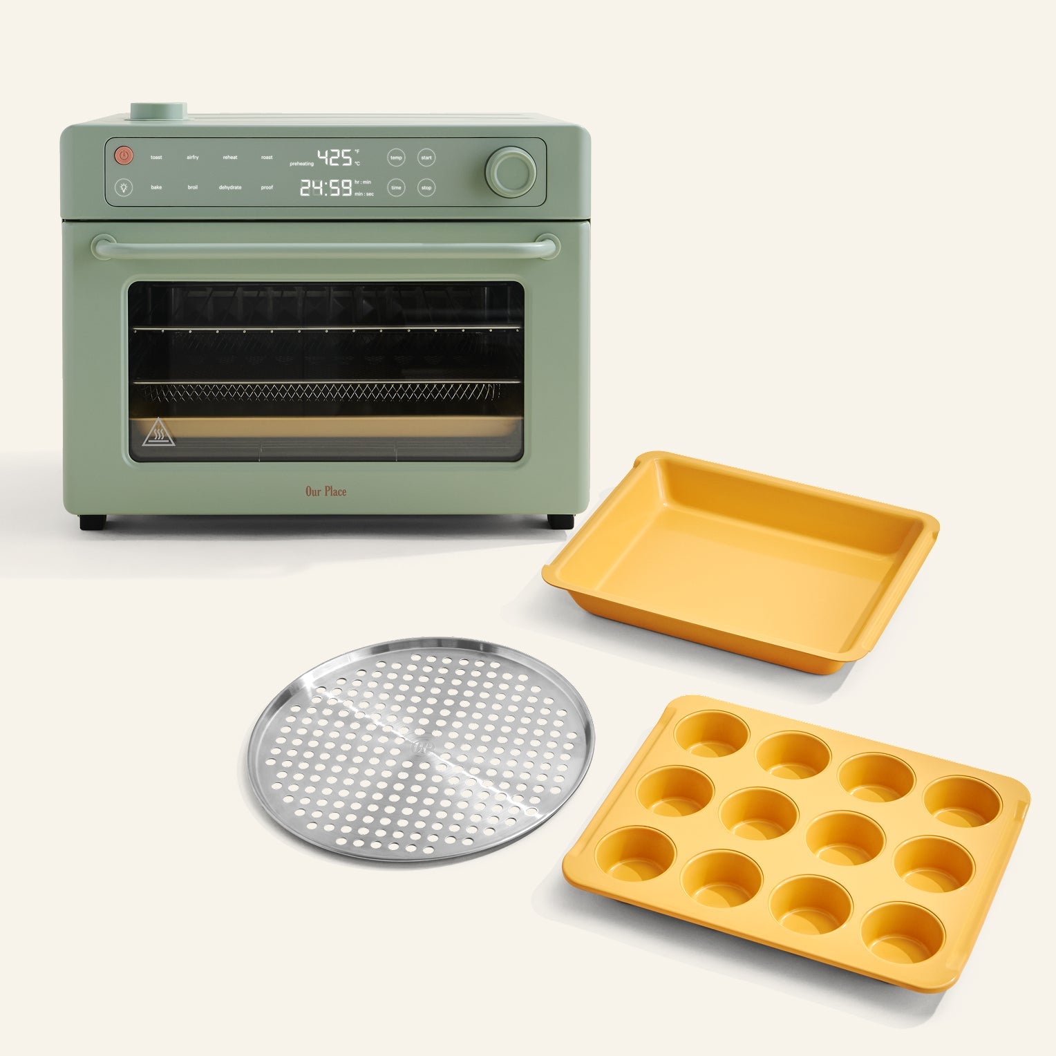 Friteuse à air numérique 8-en-1 et four grille-pain + ensemble d'accessoires de chef
