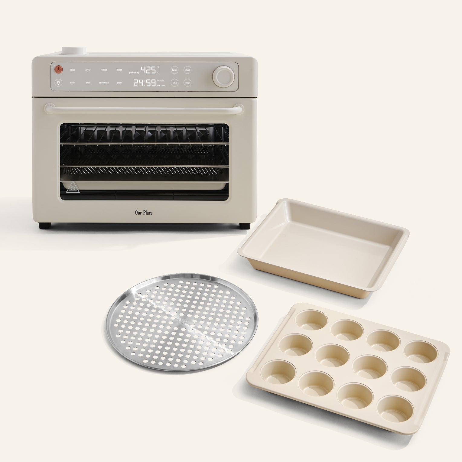 Friteuse à air numérique 8-en-1 et four grille-pain + ensemble d'accessoires de chef
