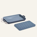 Batterie de cuisine : poêle-grill antiadhésive + tapis de cuisson réutilisables en silicone