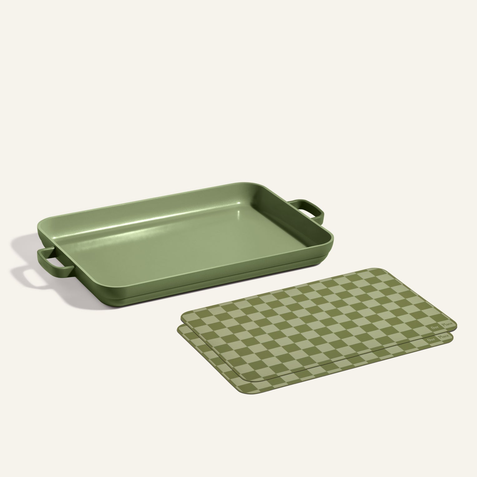 Batterie de cuisine : poêle-grill antiadhésive + tapis de cuisson réutilisables en silicone