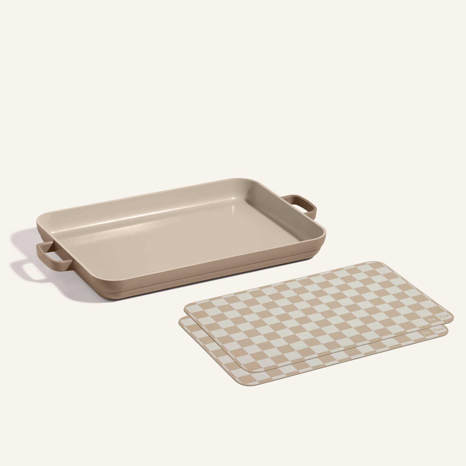 Batterie de cuisine : poêle-grill antiadhésive + tapis de cuisson réutilisables en silicone