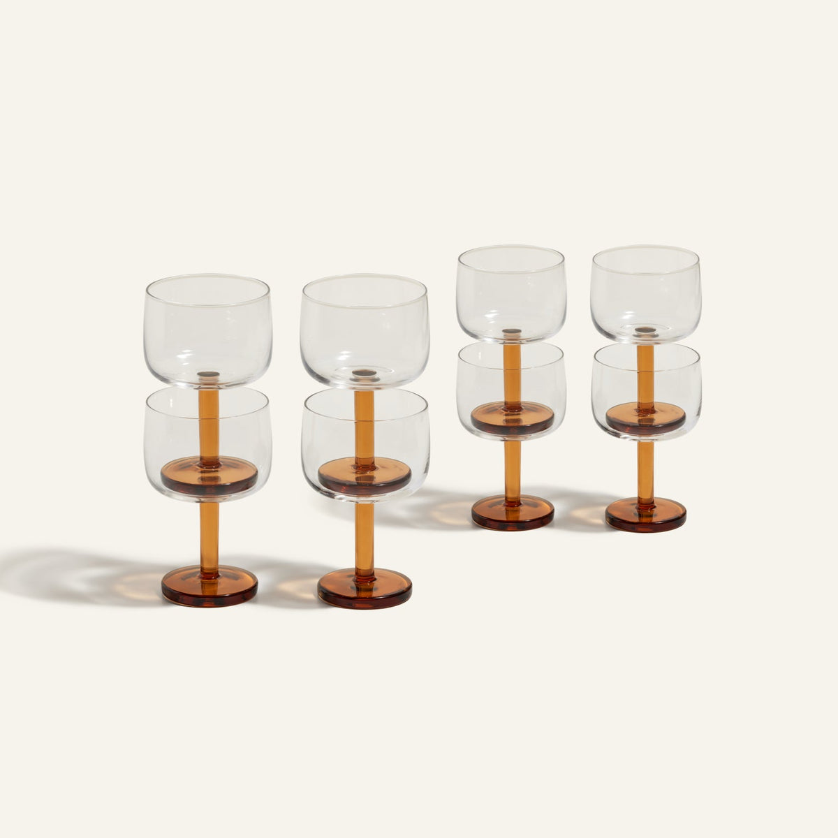 Ensemble de 4 coupes en verre coloré