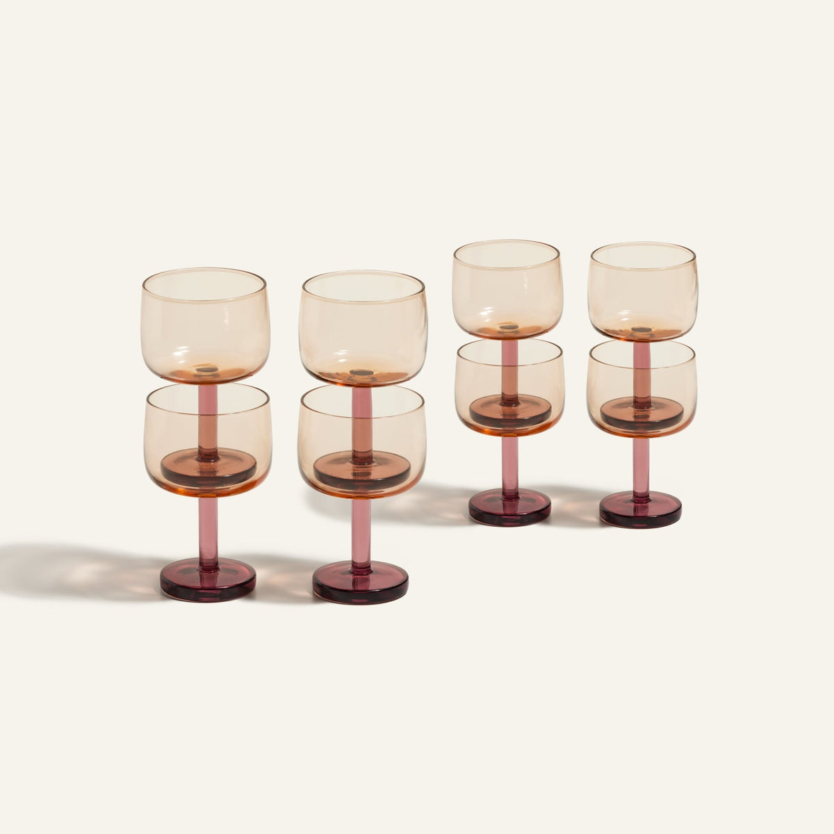 Ensemble de 4 coupes en verre coloré