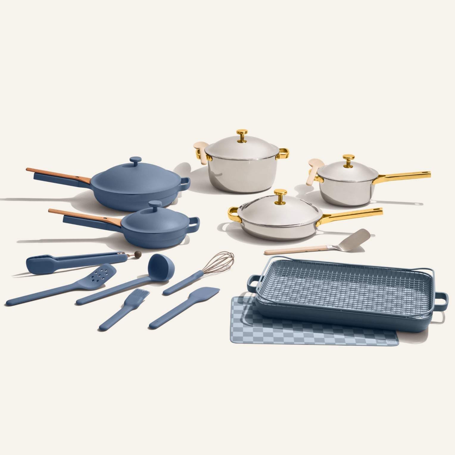 Batterie de cuisine et ustensiles en céramique et titane, 25 pièces