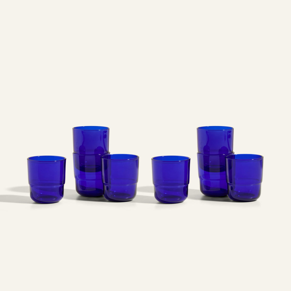 Lot de 4 verres courts empilables faits à la main