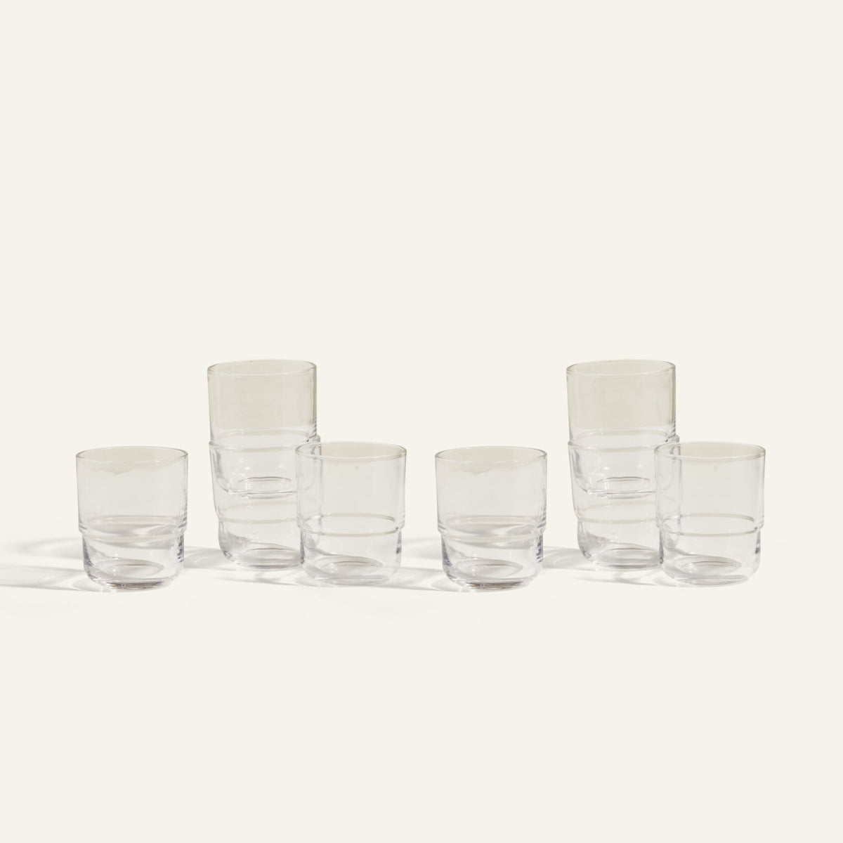 Lot de 4 verres courts empilables faits à la main