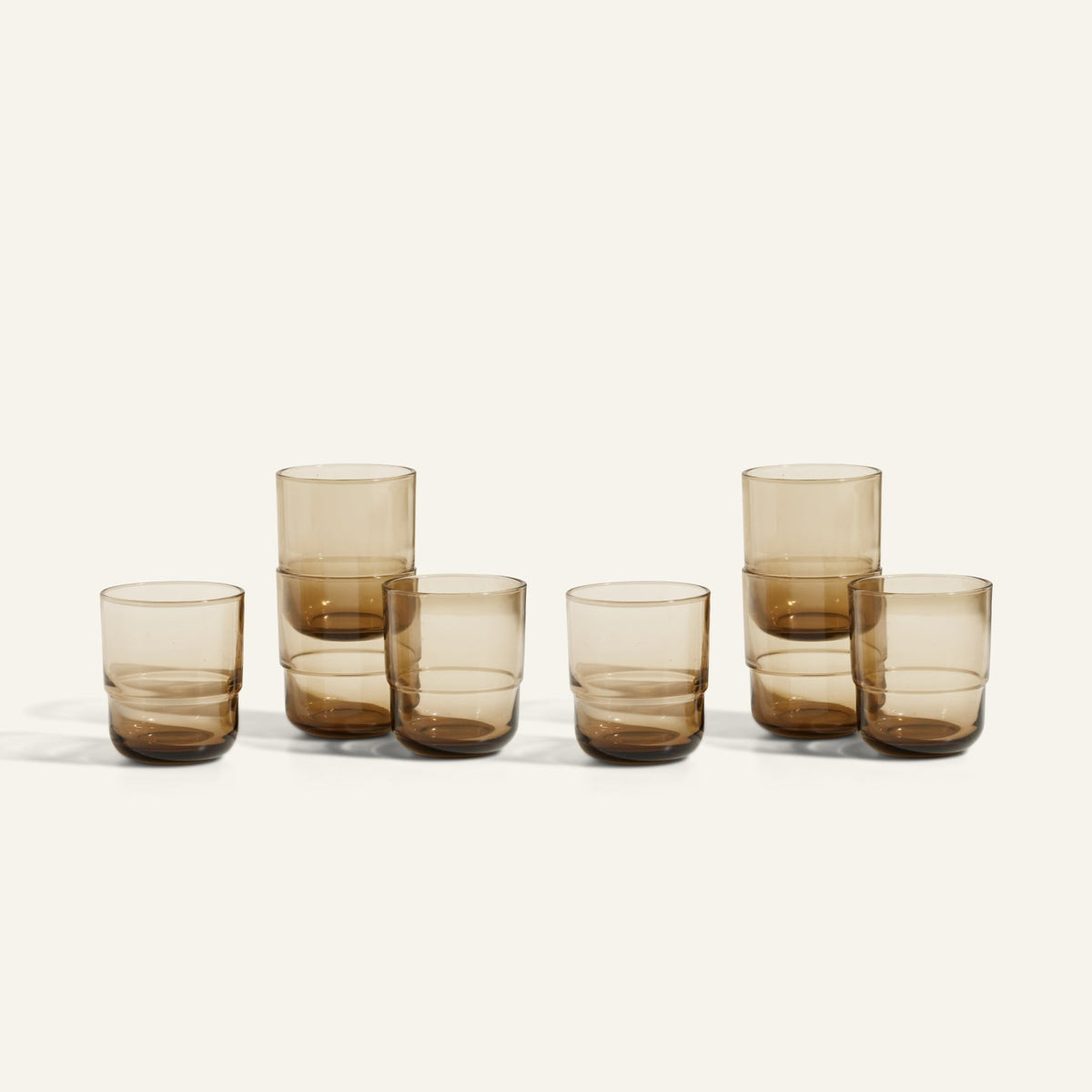Lot de 4 verres courts empilables faits à la main