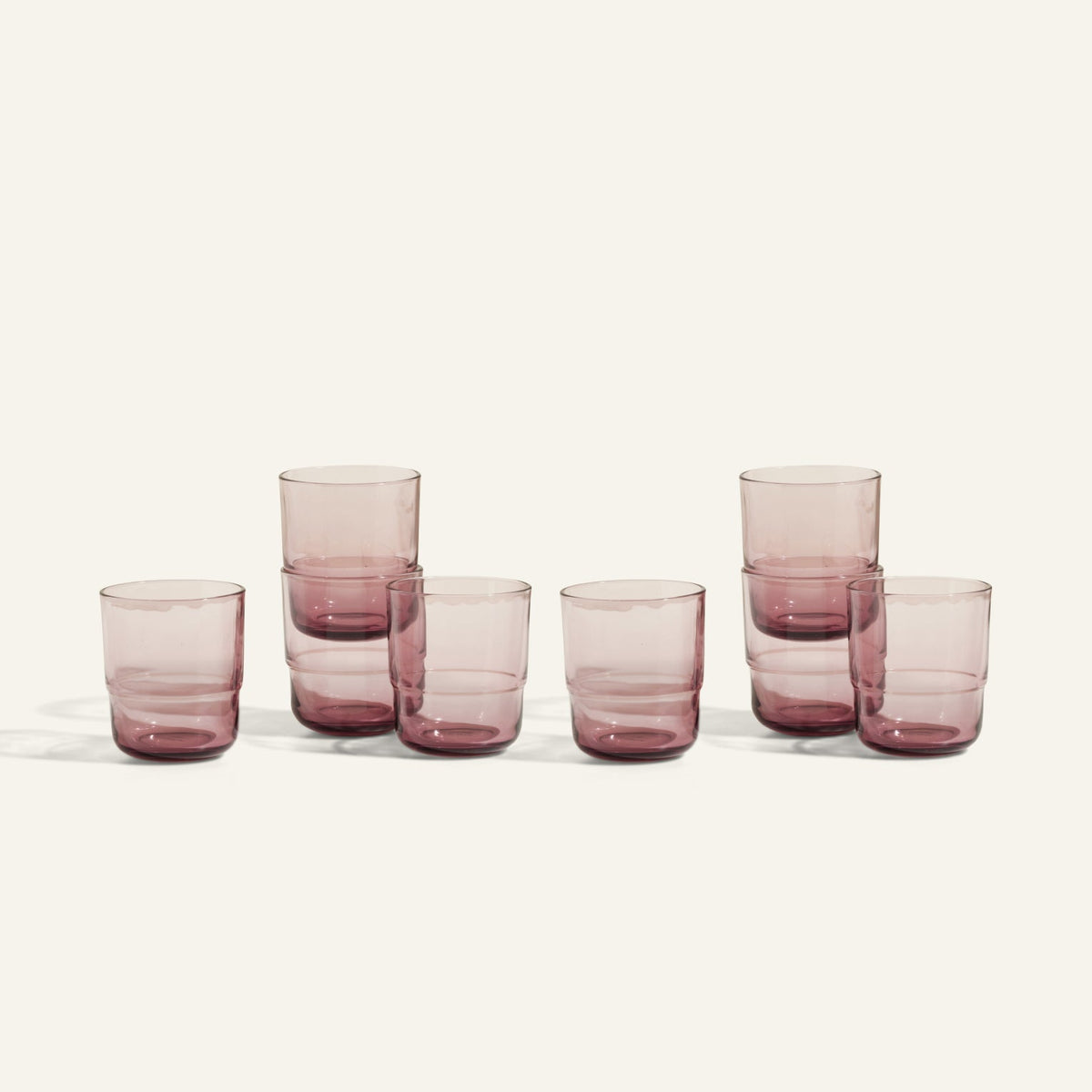 Lot de 4 verres courts empilables faits à la main