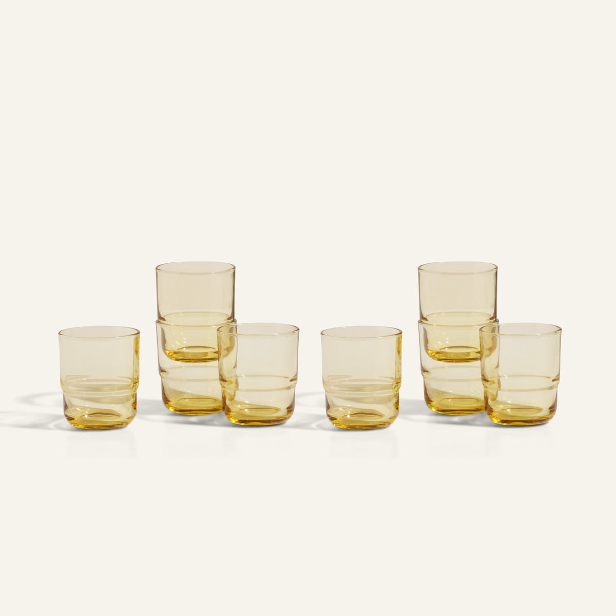 Lot de 4 verres courts empilables faits à la main