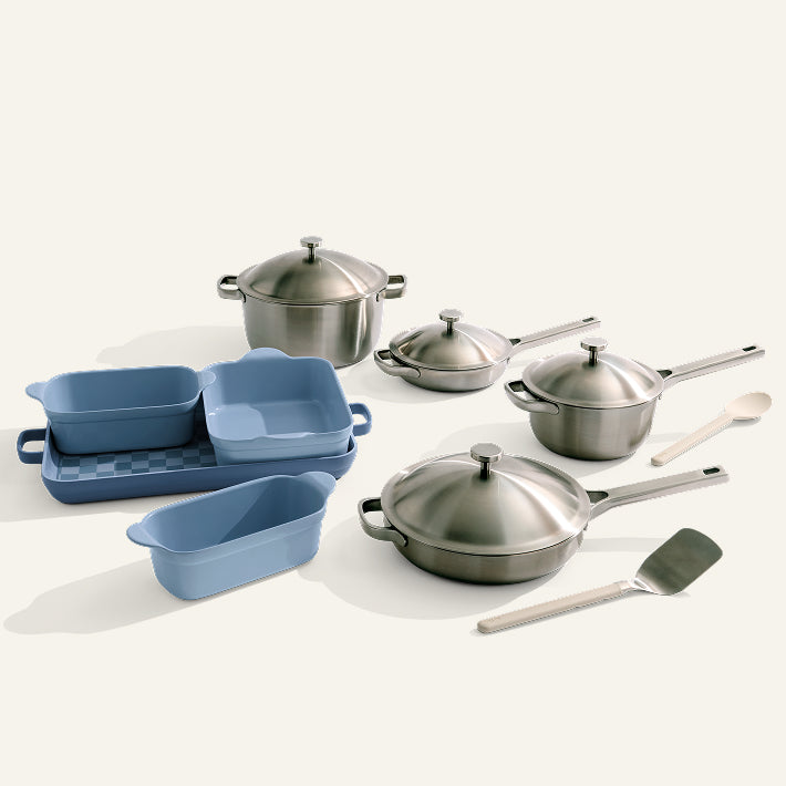 Batterie de cuisine et de cuisson antiadhésive en titane et céramique