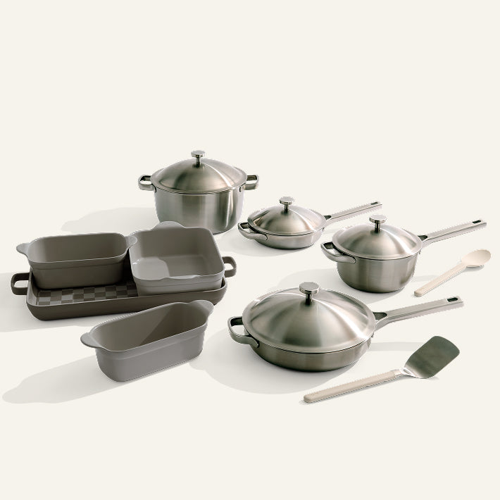 Batterie de cuisine et de cuisson antiadhésive en titane et céramique