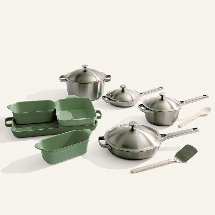 Batterie de cuisine et de cuisson antiadhésive en titane et céramique
