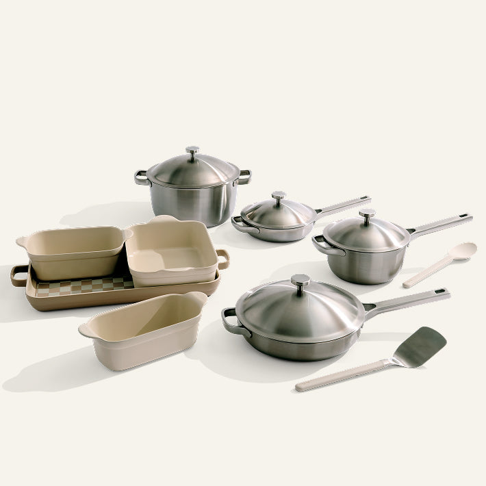 Batterie de cuisine et de cuisson antiadhésive en titane et céramique