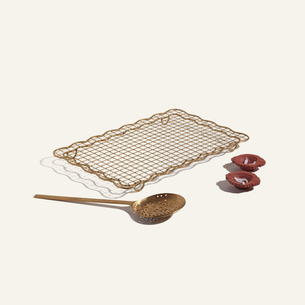 Ensemble Friture Festif avec Écumoire et Grille de Refroidissement