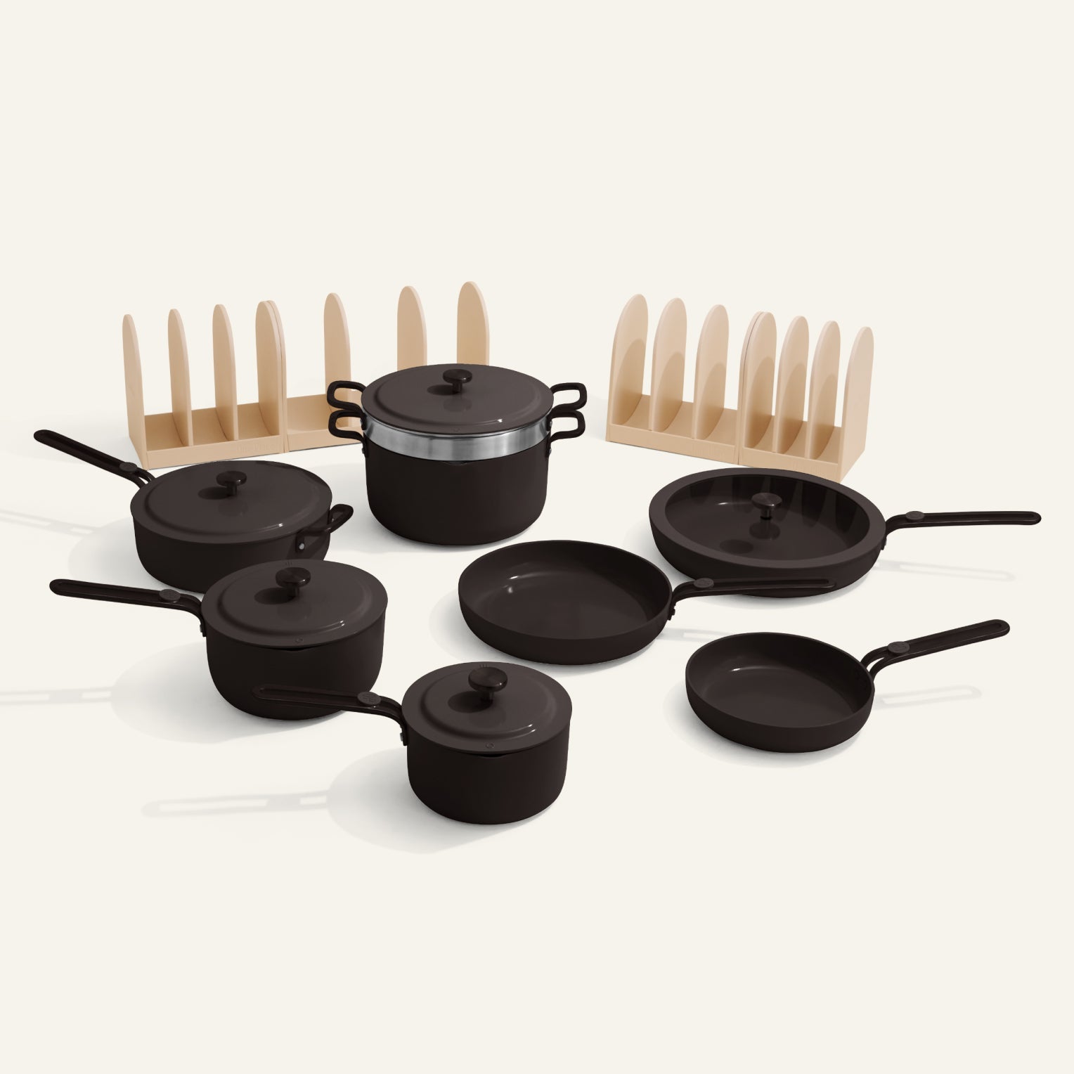 Batterie de cuisine antiadhésive en céramique, 17 pièces