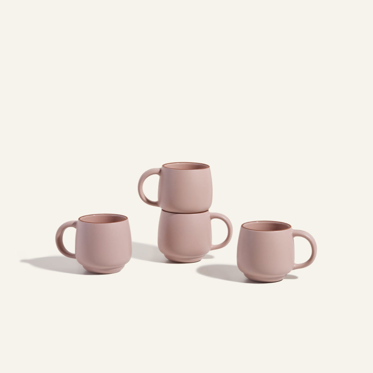 Lot de 2 mugs empilables en céramique grès