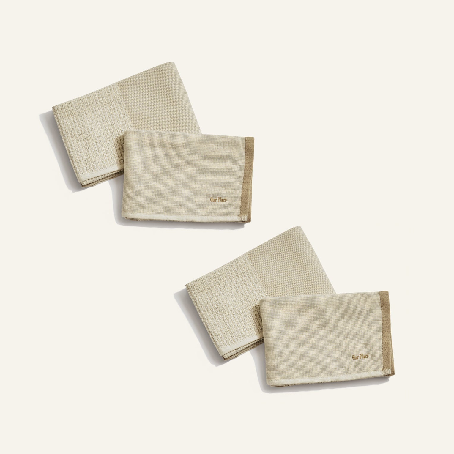 Lot de 2 essuie-mains de cuisine à double texture