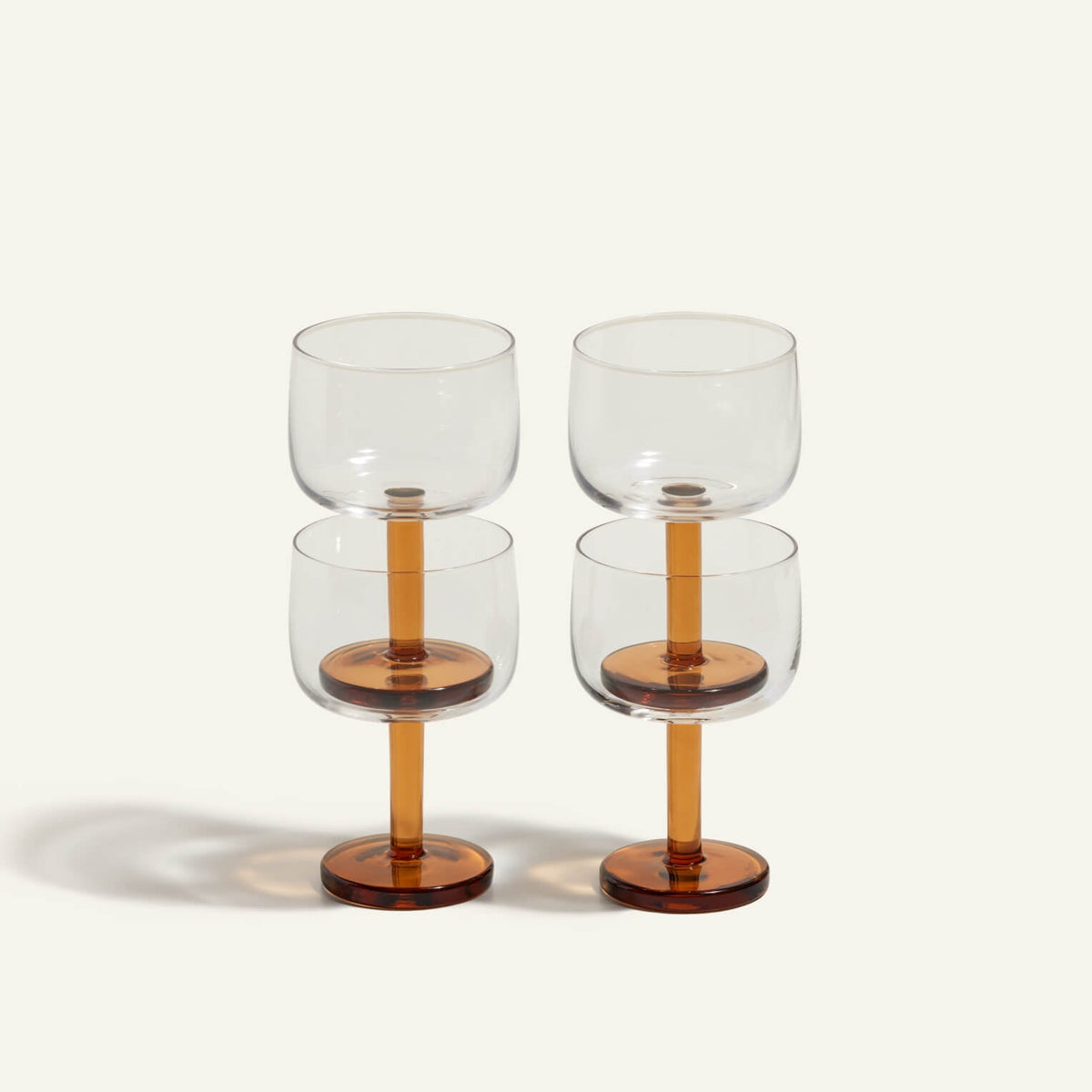 Ensemble de 4 coupes en verre coloré