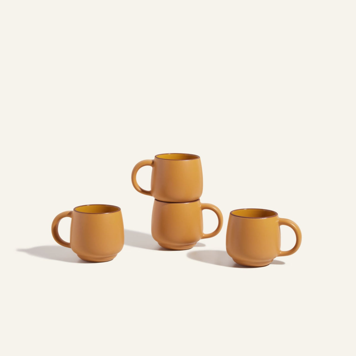 Lot de 2 mugs empilables en céramique grès